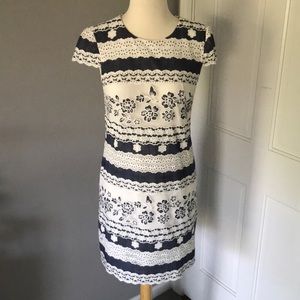 Lace Ivy + Blue cap-sleeve Dress